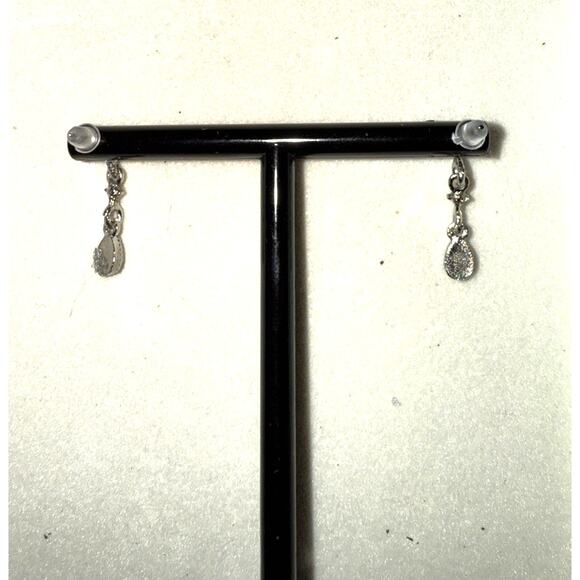 Blue Water Drop Zircon Stud Earrings - Picture 3 of 3